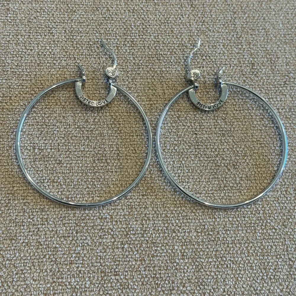 Simone I. Smith - Sister Love Princess Hoops Large Silver - Picture 1 of 9